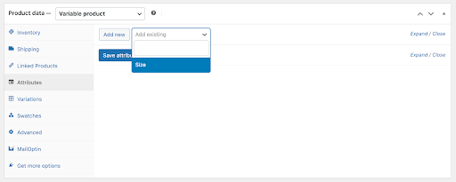 Add attributes to products in WooCommerce
