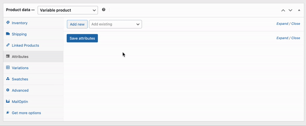 Custom attributes on product page