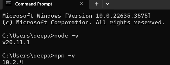 node.js installation