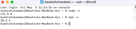commands in Terminal.