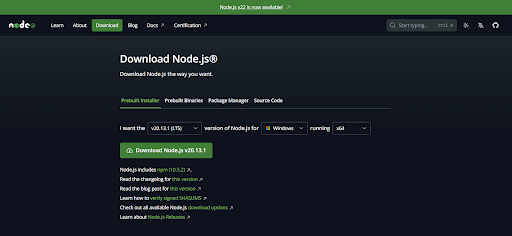 node js installer.